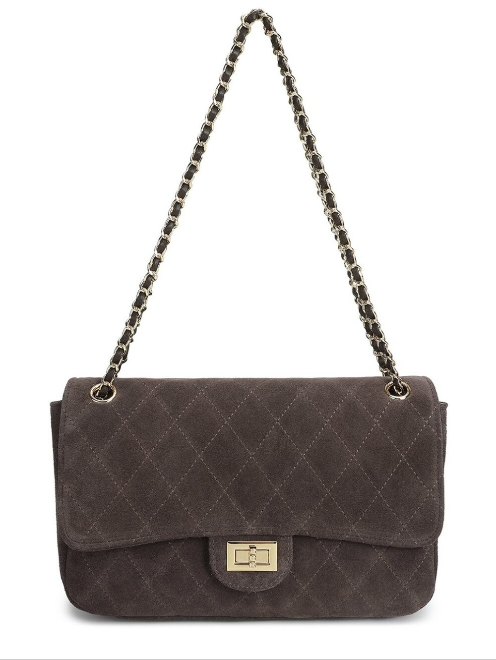 Tiffany & Fred Paris Suede Shoulder Bag Dark Brown NWT
